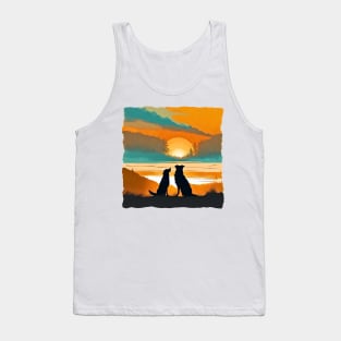 Best Friend Dogs Vintage Sunset Tank Top